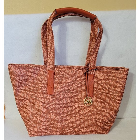 Michael Kors Womens Deep‎ Orange The Michael Large Animal Print Logo Tote… - Picture 4 of 9